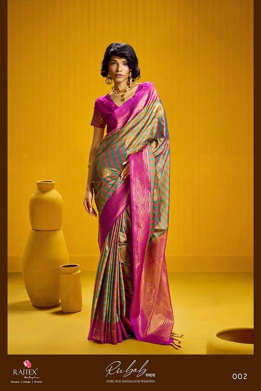Rubab By Rajtex 01 To 06 Series Indian Traditional Wear Collection Beautiful Stylish Fancy Colorful Occasional Wear Pure Silk Sarees At Wholesale Price